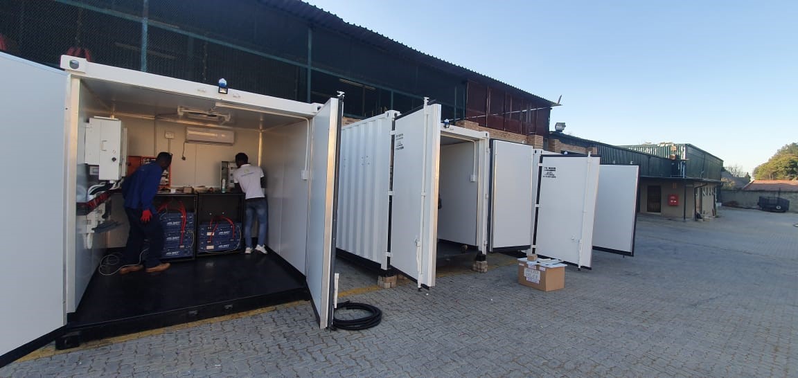 Rural containerised 60kW Solar PV 102 kWhr Battery Storage System – 3x Limpopo Schools 3