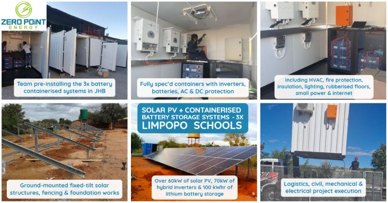 Rural containerised 60kW Solar PV 102 kWhr Battery Storage System – 3x Limpopo Schools 8